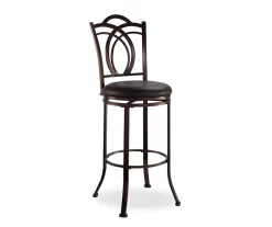Dakota Brown Metal Faux Leather Upholstered Bar Stool