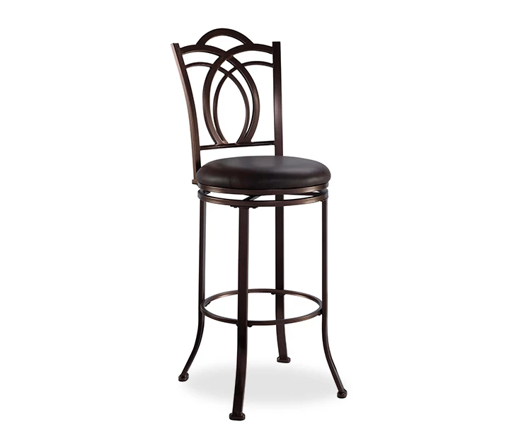 Dakota Brown Metal Faux Leather Upholstered Bar Stool 1 Dakota Brown Metal Faux Leather Upholstered Bar Stool