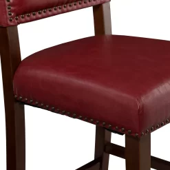 Lanier Red Upholstered Wood Nailhead Counter Stool -Home Style Shop 810543060 5