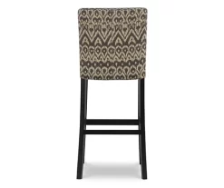 Liz Black & White Upholstered Ikat Pattern Driftwood Bar Stool -Home Style Shop 810543084 5