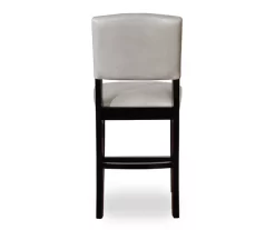 Trevor Dove Gray & Black Faux Leather Upholstered Counter Stool -Home Style Shop 810543086 5