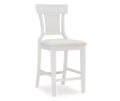 Rider Whitewash Upholstered Wood Counter Stool