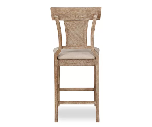 Ryder Gray Wash Upholstered Woven Rattan Counter Stool 3 Ryder Gray Wash Upholstered Woven Rattan Counter Stool - Image 3
