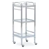 Hawkins Chrome & Glass 3-Shelf Rolling Cart
