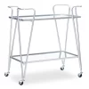 Hampton Silver 2-Shelf Rolling Steel Bar Cart