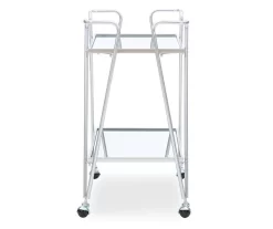 Hampton Silver 2-Shelf Rolling Steel Bar Cart -Home Style Shop 810543098 4
