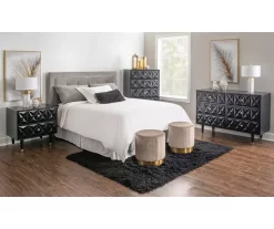 Urban Fresh Black & Gold 6-Drawer Textured Geometric Dresser -Home Style Shop 810543103 2