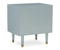 Urban Fresh Gray & Gold 2-Drawer Textured Geometric Nightstand -Home Style Shop 810543104 5