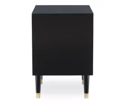 Urban Fresh Black & Gold 2-Drawer Textured Geometric Nightstand -Home Style Shop 810543105 4
