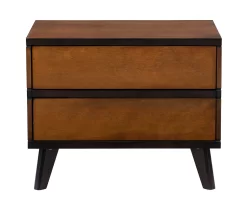 Manhattan Walnut 2-Drawer Mid-Century Wood Nightstand -Home Style Shop 810543109 A0 2
