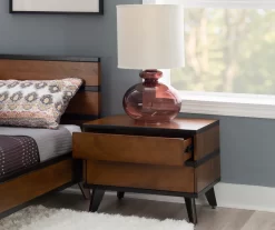 Manhattan Walnut 2-Drawer Mid-Century Wood Nightstand -Home Style Shop 810543109 A0 8