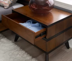 Manhattan Walnut 2-Drawer Mid-Century Wood Nightstand -Home Style Shop 810543109 A8 9