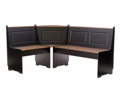 Atrium Black & Pecan 3-Piece Wooden Breakfast Nook Set -Home Style Shop 810543121 A0 3