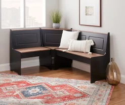 Atrium Black & Pecan 3-Piece Wooden Breakfast Nook Set -Home Style Shop 810543121 B0 3