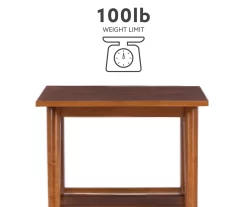 Presley Brown 2-Tier Slatted Wood End Table -Home Style Shop 810543147 A0 11