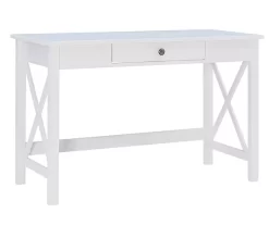 Richland White 1-Drawer Wood X Leg Desk