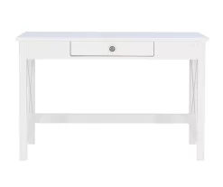Richland White 1-Drawer Wood X Leg Desk -Home Style Shop 810543159 3
