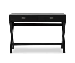 Cami Black X-Base Campaign Style Writing Desk 7 Cami Black X-Base Campaign Style Writing Desk -Home Style Shop 810543183 3