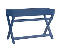 Kari Navy Blue 2-Drawer Campaign Desk -Home Style Shop 810543186 5