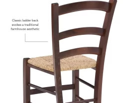 Bordeaux Walnut Handwoven Ladder Back Side Chairs, 2-Pack -Home Style Shop 810543200 A8 2