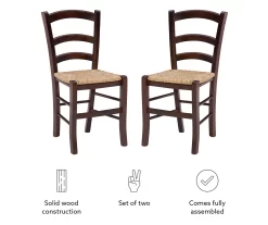 Bordeaux Walnut Handwoven Ladder Back Side Chairs, 2-Pack -Home Style Shop 810543200 A8 4