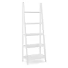 Boston White Wood 5-Shelf Ladder Bookcase