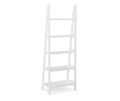 Boston White Wood 5-Shelf Ladder Bookcase -Home Style Shop 810543215 4