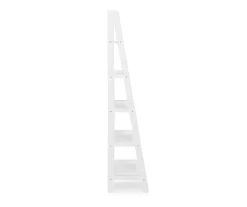 Boston White Wood 5-Shelf Ladder Bookcase -Home Style Shop 810543215 5