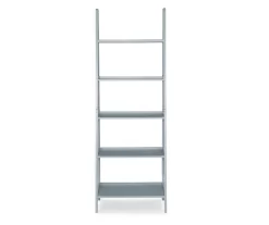 Boston Gray 5-Shelf Wooden Ladder Bookcase -Home Style Shop 810543216 3