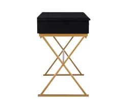 Glam Black & Gold 2-Drawer Campaign Desk -Home Style Shop 810543220 5