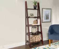 Boston Espresso 5-Shelf Wooden Ladder Bookcase -Home Style Shop 810543223 2
