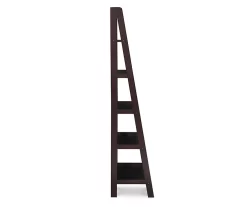 Boston Espresso 5-Shelf Wooden Ladder Bookcase -Home Style Shop 810543223 5