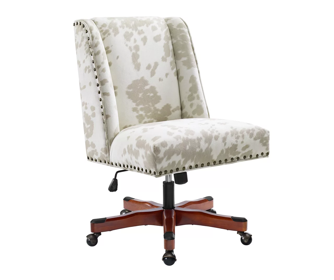 Austin Brown Linen Cow Print Office Chair 1 Austin Brown Linen Cow Print Office Chair