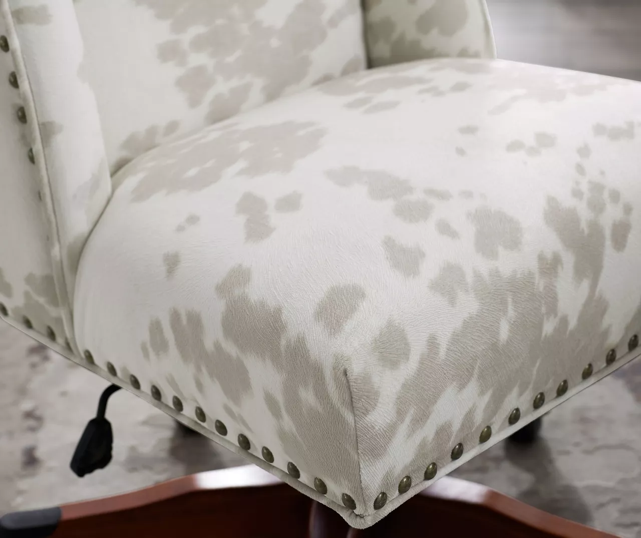 Austin Brown Linen Cow Print Office Chair 4 Austin Brown Linen Cow Print Office Chair - Image 4