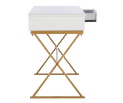 Glam White & Gold 2-Drawer Campaign Desk -Home Style Shop 810543228 A0 7