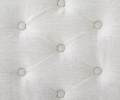 Marie Glitz White Tufted Linen Acrylic Leg Bench -Home Style Shop 810543267 A8 2