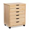 Craft Mate Wide Natural 6-Drawer Rolling Storage Cart