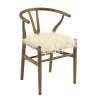 Emmitt Gray & Brown Faux Fur Wishbone Chair