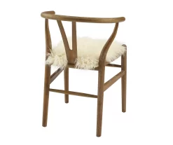 Emmitt Gray & Brown Faux Fur Wishbone Chair 18 Emmitt Gray & Brown Faux Fur Wishbone Chair -Home Style Shop 810543298 A2 4
