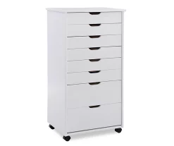 Craft Mate White Wood 8-Drawer Rolling Storage Cart