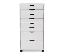 Craft Mate White Wood 8-Drawer Rolling Storage Cart -Home Style Shop 810543299 3