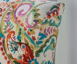 Danna Multicolor Upholstered Paisley Curved Back Slipper Chair -Home Style Shop 810543301 7