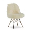 Layton Cream & Gold Faux Fur Chair
