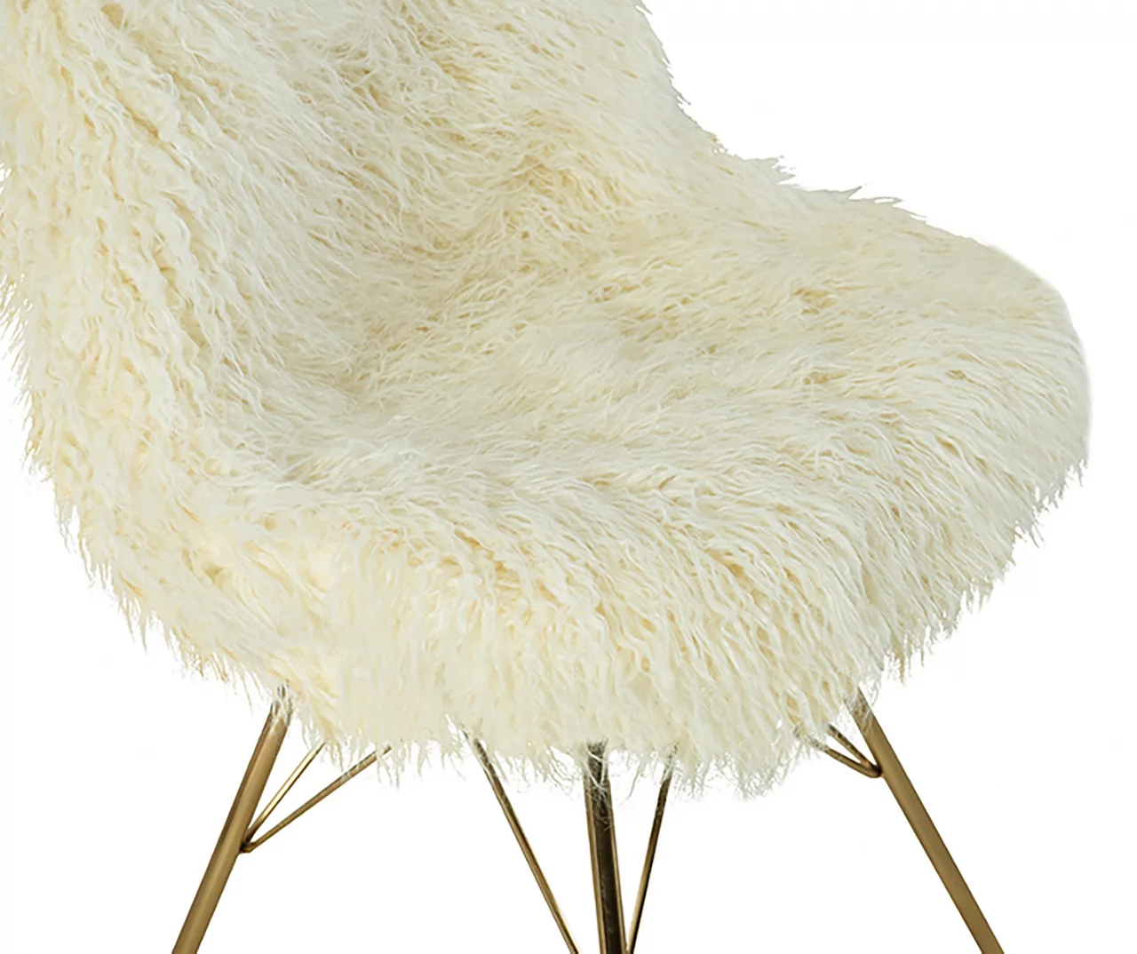 Layton Cream & Gold Faux Fur Chair 5 Layton Cream & Gold Faux Fur Chair - Image 5