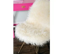 Layton Cream & Gold Faux Fur Chair 12 Layton Cream & Gold Faux Fur Chair -Home Style Shop 810543311 6