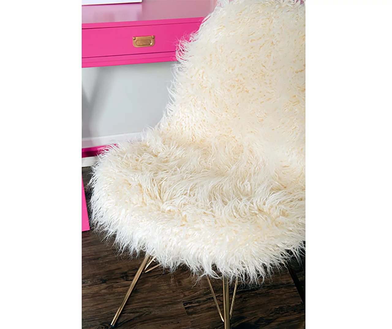 Layton Cream & Gold Faux Fur Chair 6 Layton Cream & Gold Faux Fur Chair - Image 6