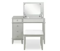 Jasmine 2-Piece White 1-Drawer Lifting Mirror Vanity Set -Home Style Shop 810543315 5