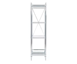 Hawkins Chrome & Glass 4-Tier Shelf -Home Style Shop 810543325 4