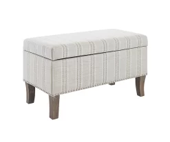 Lisa Railroad Striped Storage Ottoman