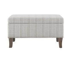 Lisa Railroad Striped Storage Ottoman -Home Style Shop 810543333 3